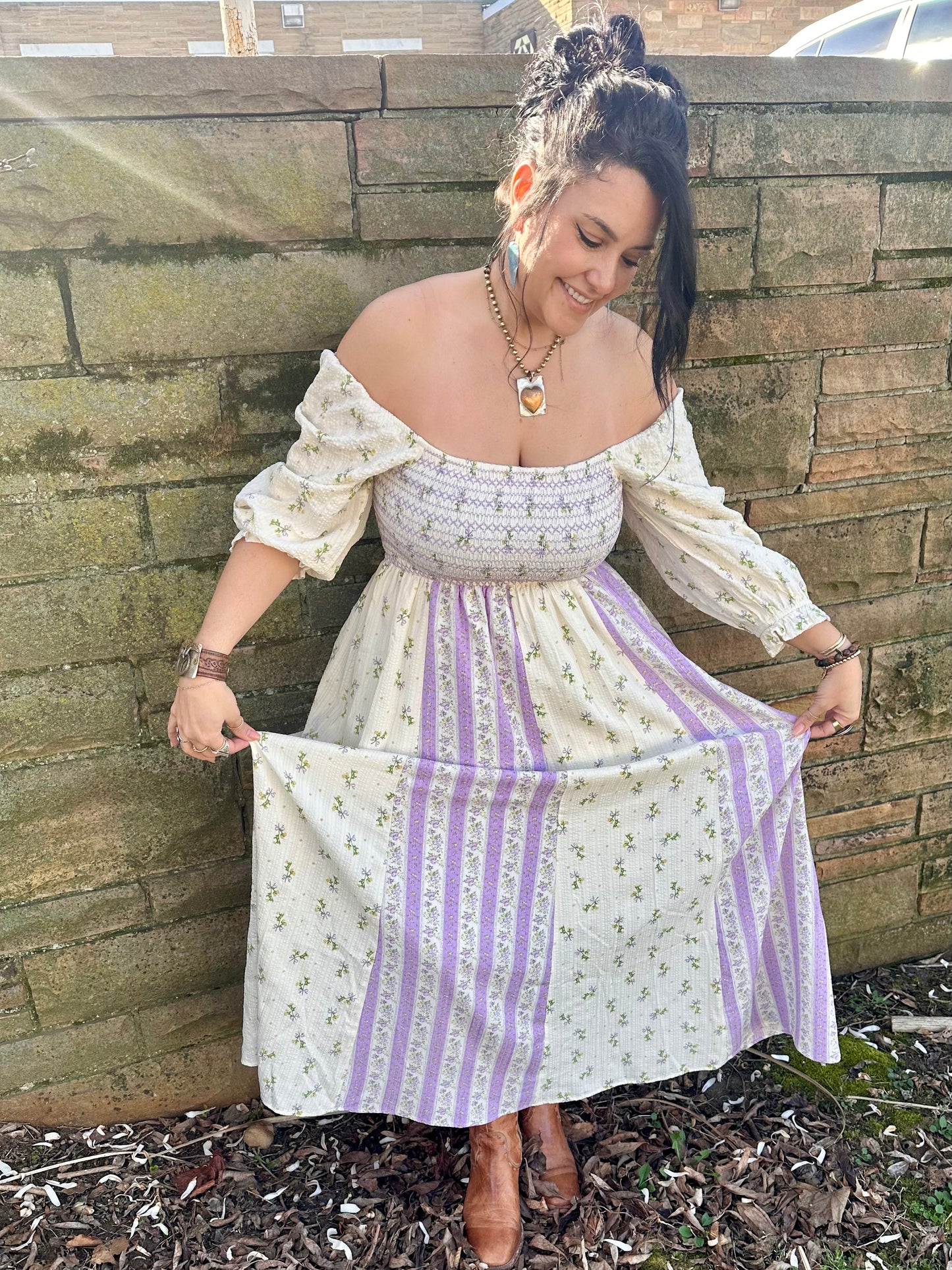 Floral Print Smocked Dress