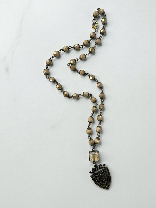 Elan 22" Necklace with vintage french republic relic pendant
