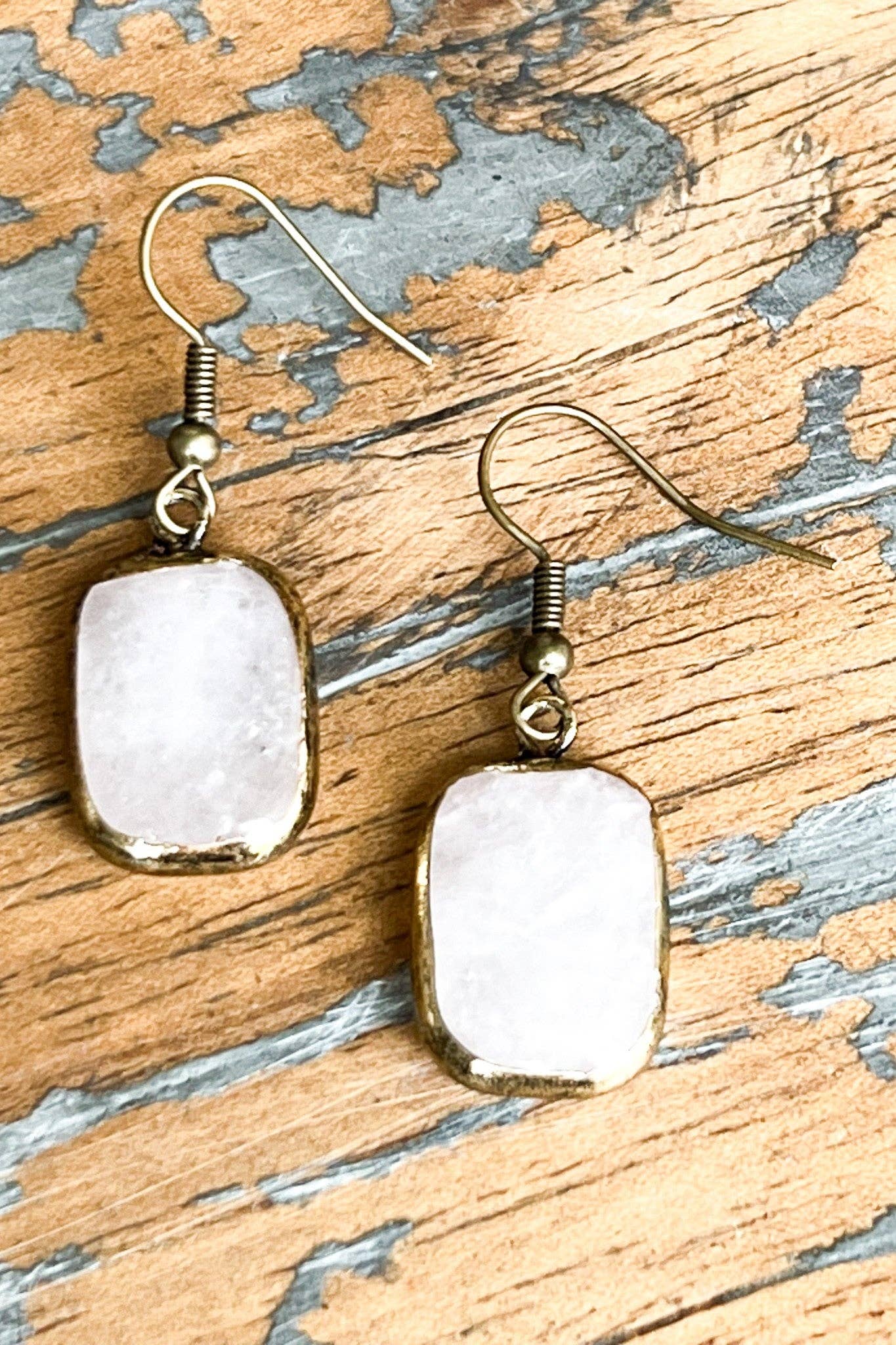 Sicily Earrings: White Crystal