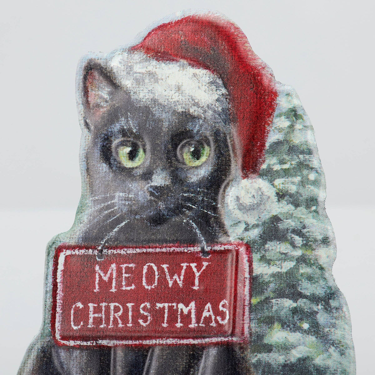 Black Cat Meowy Christmas Sitter