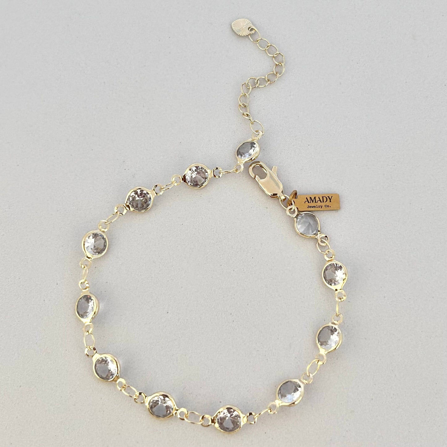 Gold Filled Smoky Crystal Bracelet  Delicate Layering Bracet