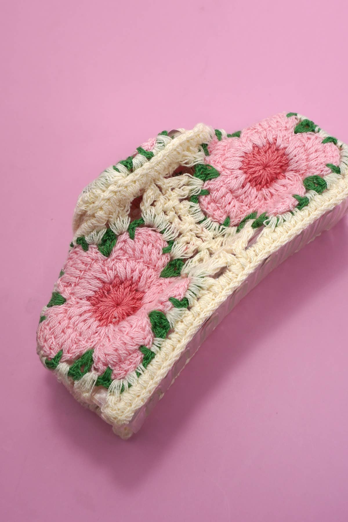 JUMBO HANDMADE CROCHET FLORAL HAIR CLAW CLIPS