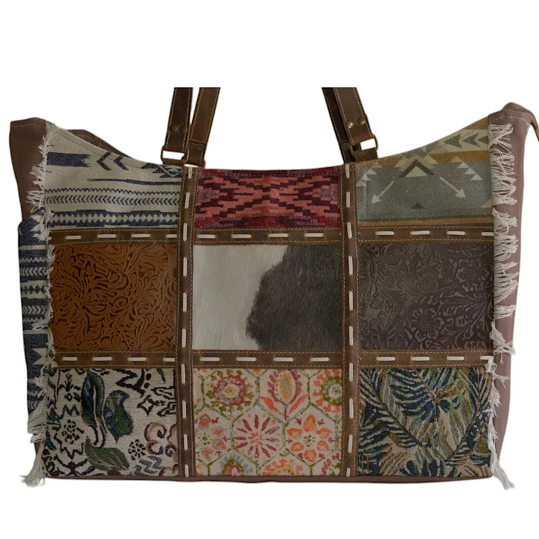 Stitched Boho Patchwork Kedo Weekender Bag