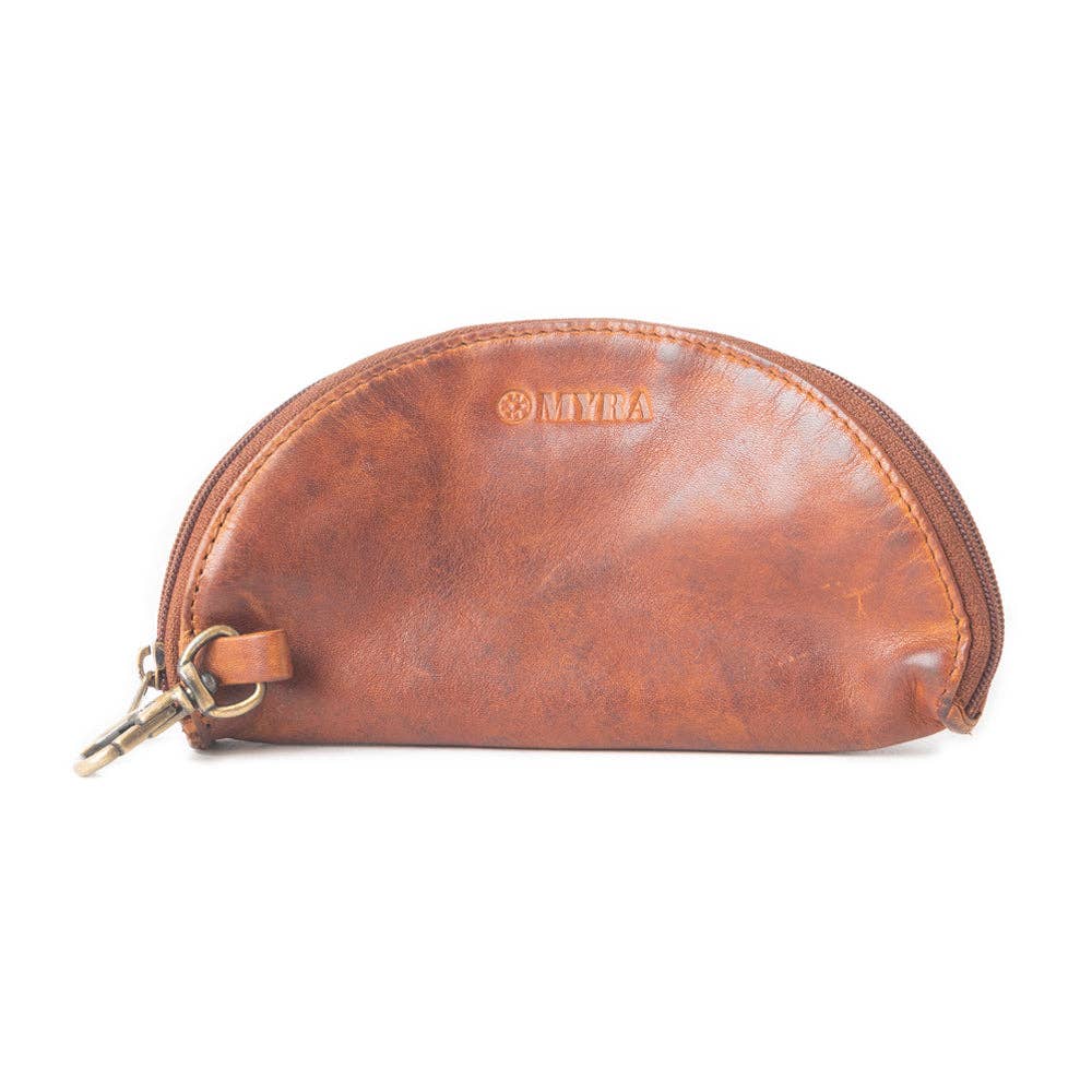 Eclipse Charm Leather Sunglass Case in Brown: Brown