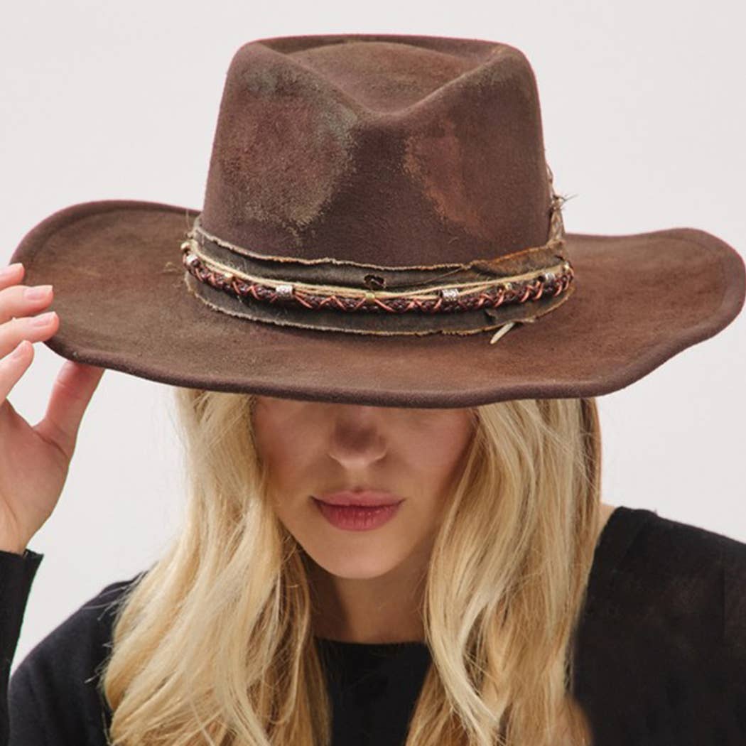 Vintage Versatile Shapeable Cowgirl & Fedora Hat: BR