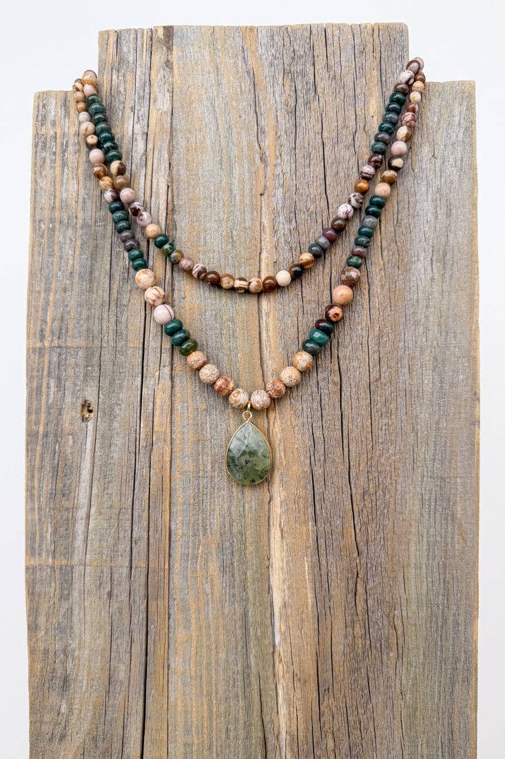 Becca Necklace - Green Jasper
