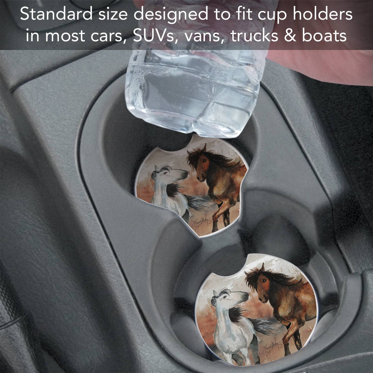 Thirstystone "Southwest Horses" Absorbent Stone Car Coaster