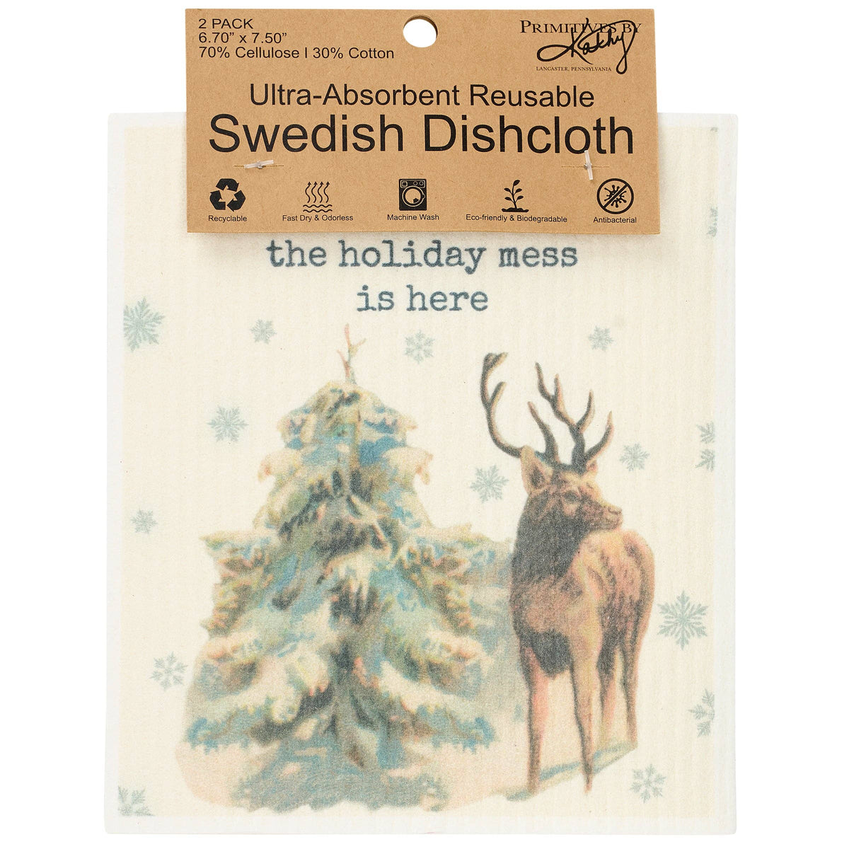 Oh Deer Swedish Dishcloth Set