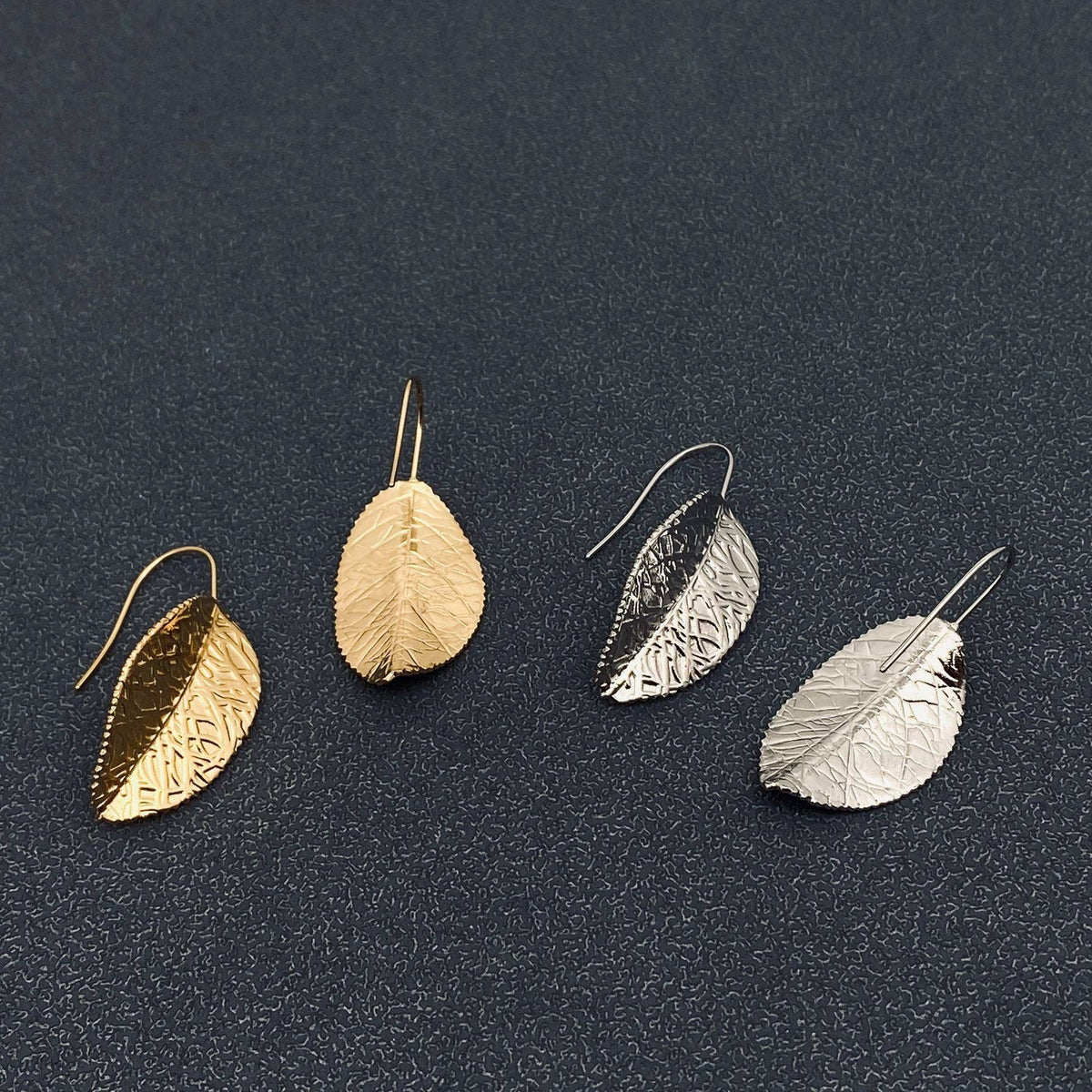 FGS - Leaves Charm18K Gold Plated Stainless Steel Earrings: Golden