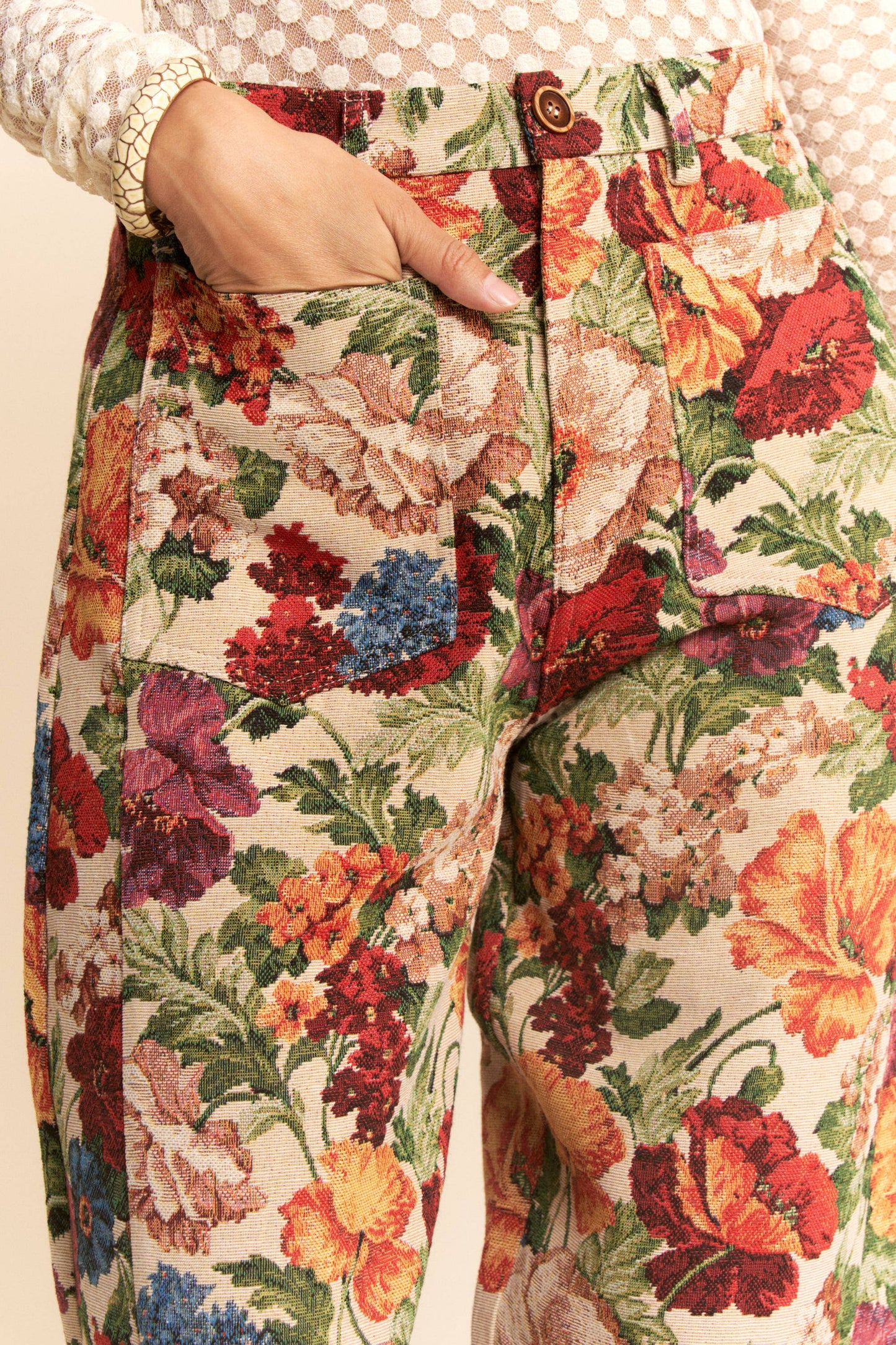 FLOWER MESH CARGO JOGGERS