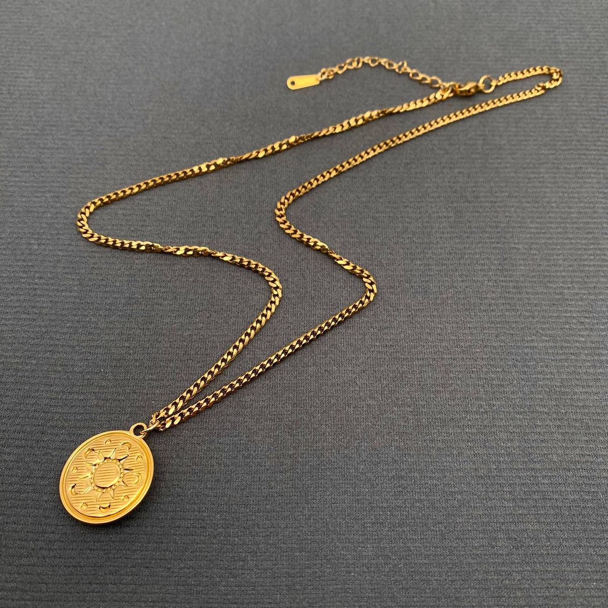 Turquoise inlaid 18K Gold Plated S.Steel Charm Necklace -FGS: Bird