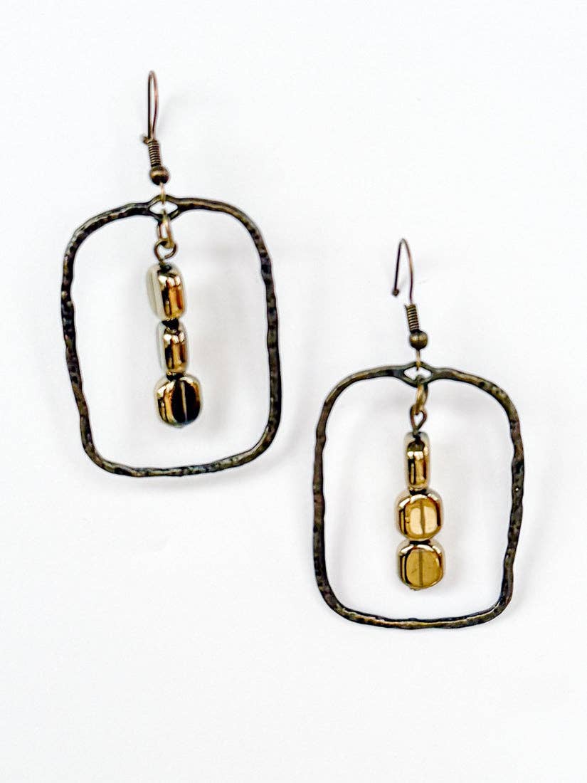 Suki Earrings: Blue Fire Agate