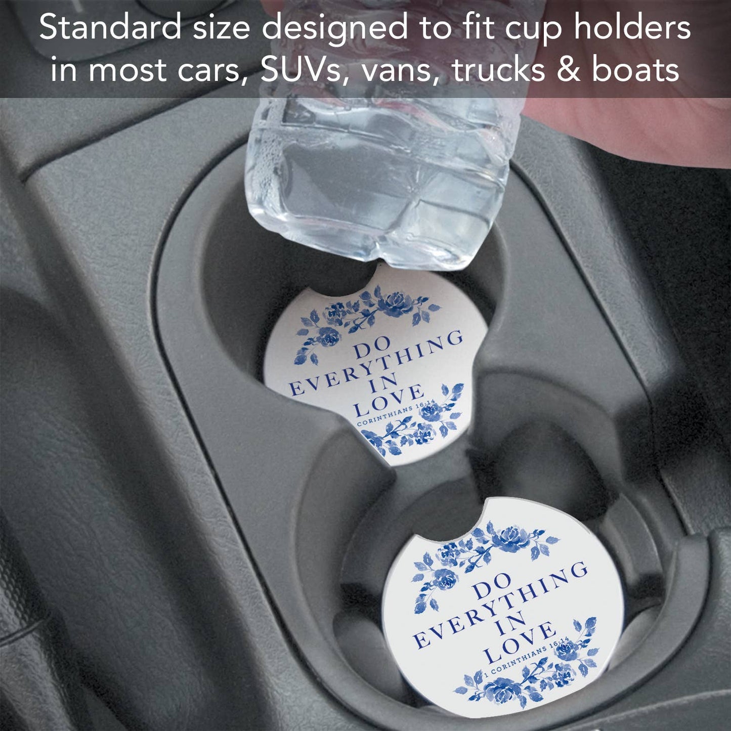 "Everything in Love" Single Packaged Stone Car Coaster