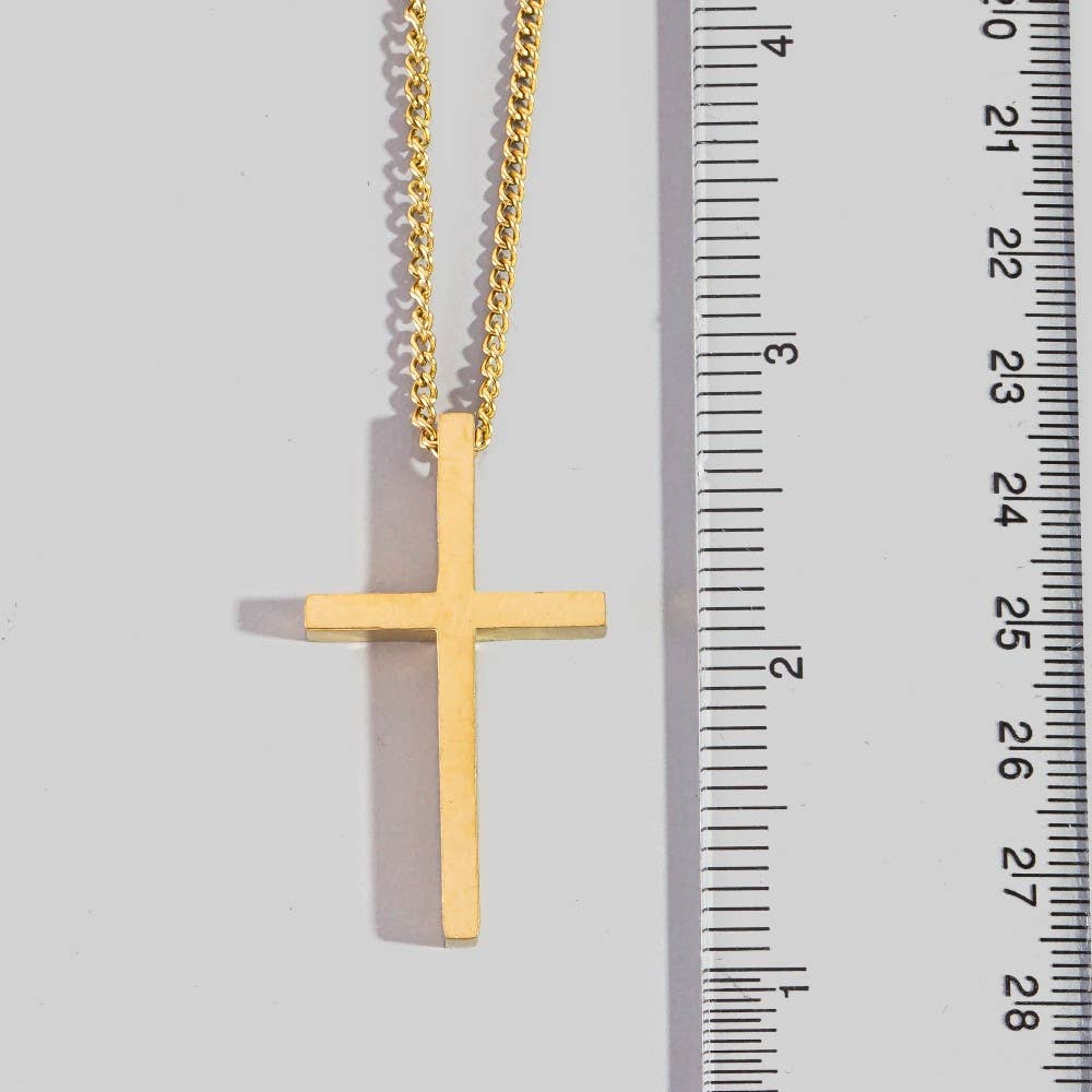Stainless Steel Cross Pendant Necklace: NG
