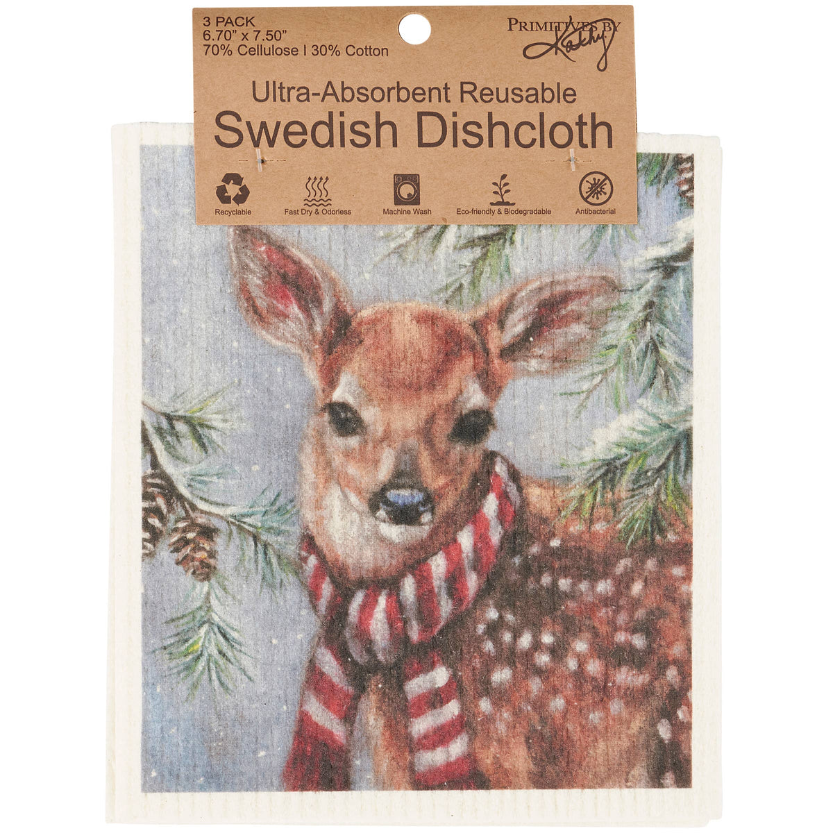 Winter Animal Swedish Dishcloth Set