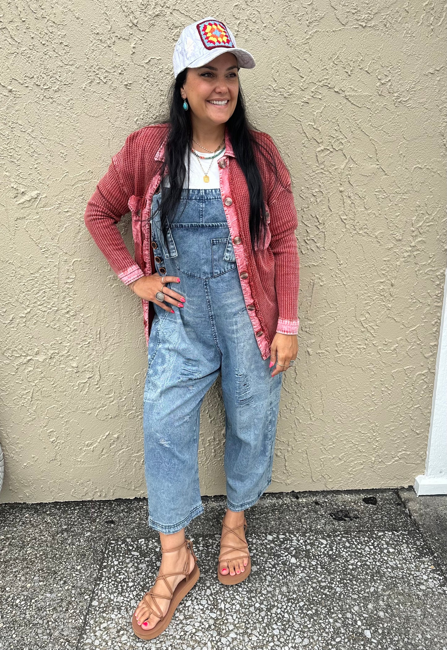 Washed Bandana Overalls