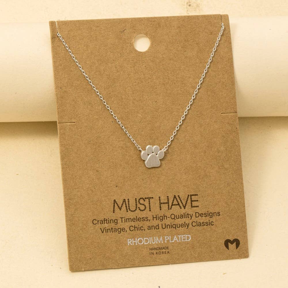 Mini Paw Print Charm Necklace: G