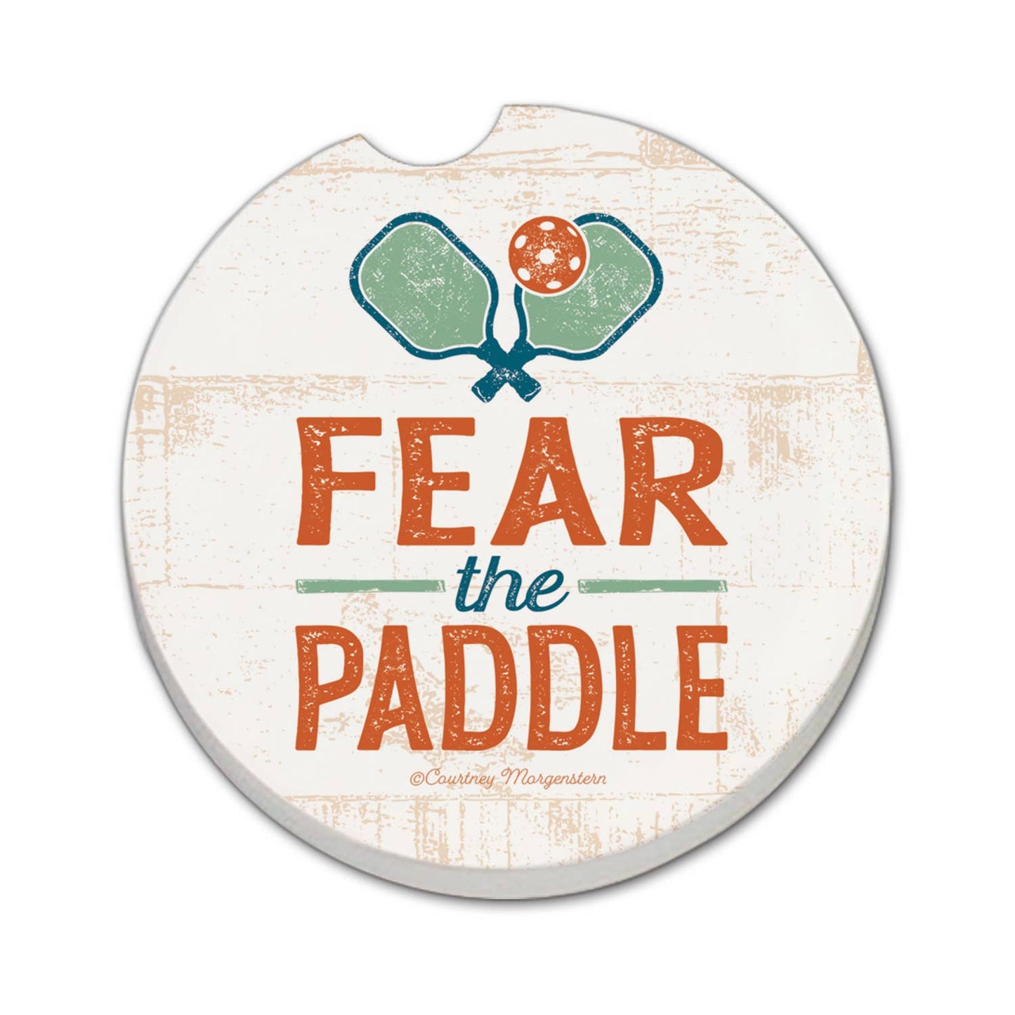 "Fear The Paddle" Absorbent Stone Car Coaster