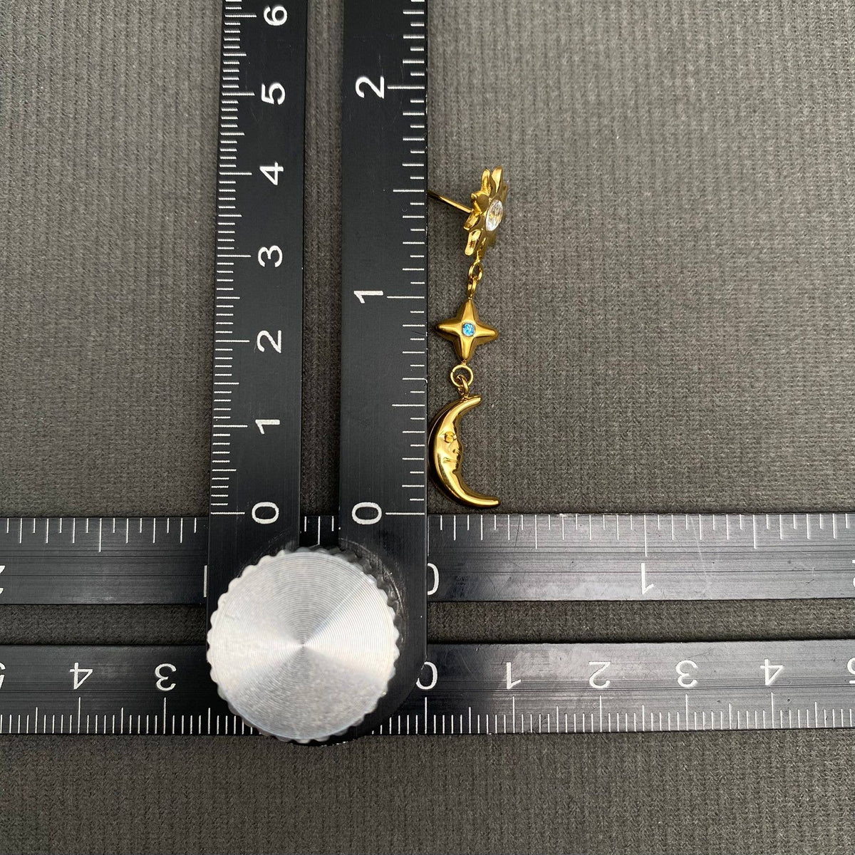 Sun Moon Star 18K Gold Plated S.Steel Post Earrings - FGS/MS