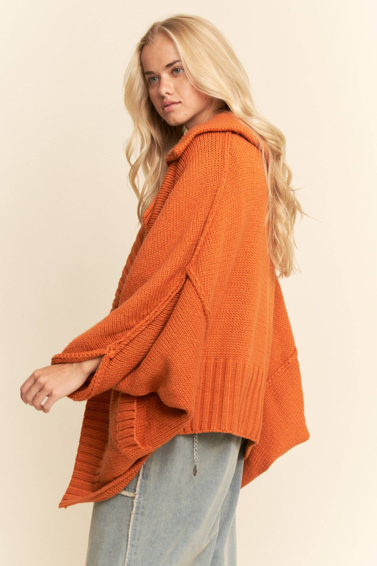 Oversized Cocoon Open Front Knit Cardigan