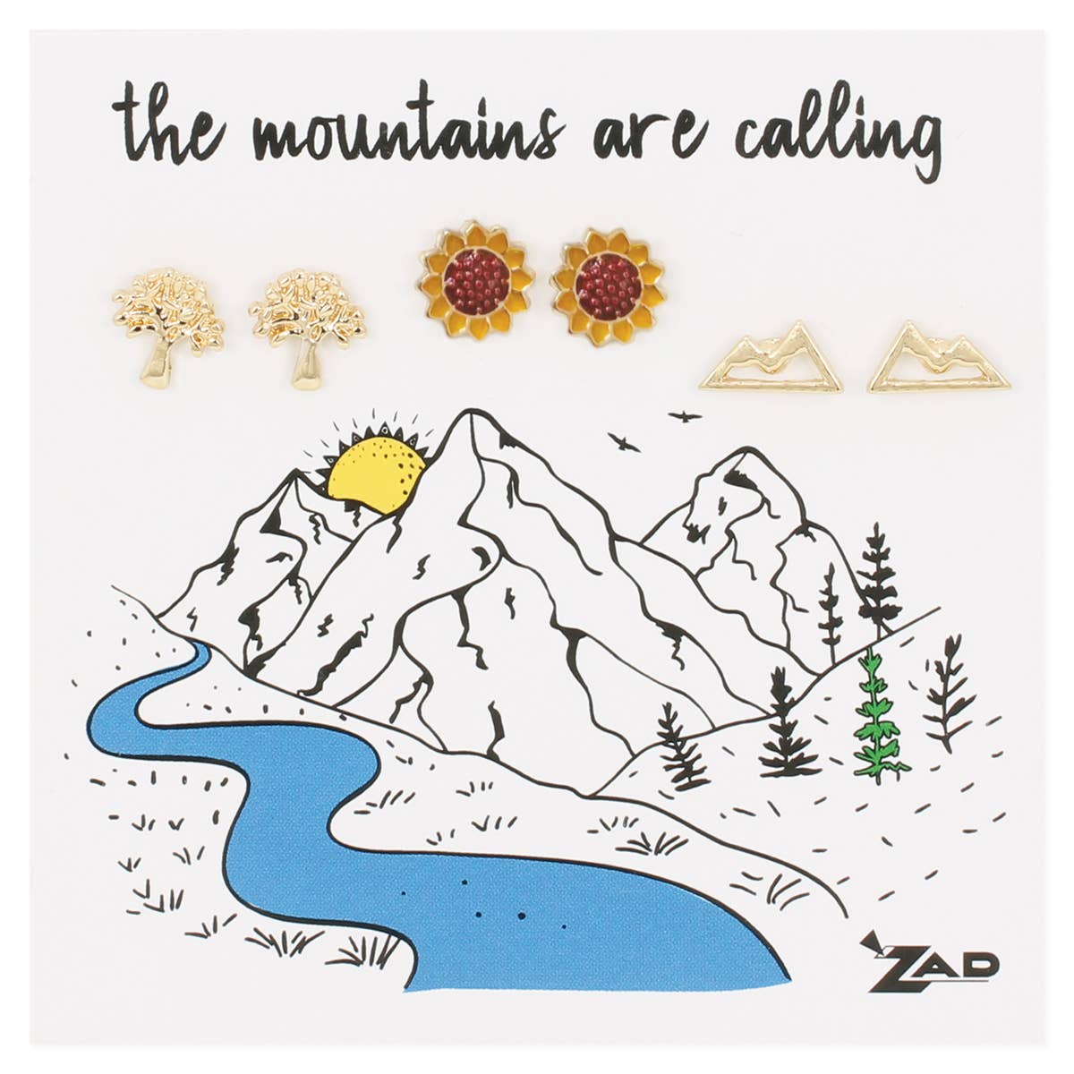 Mountain Mornings Nature Post Earrings Set