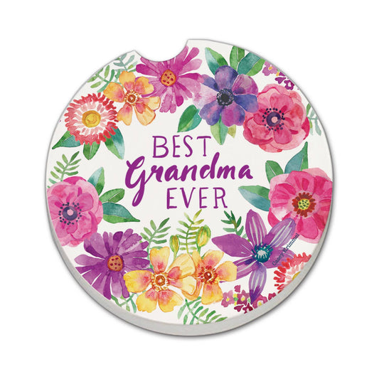 "Best Grandma" Absorbent Stone Car Coaster 1pk