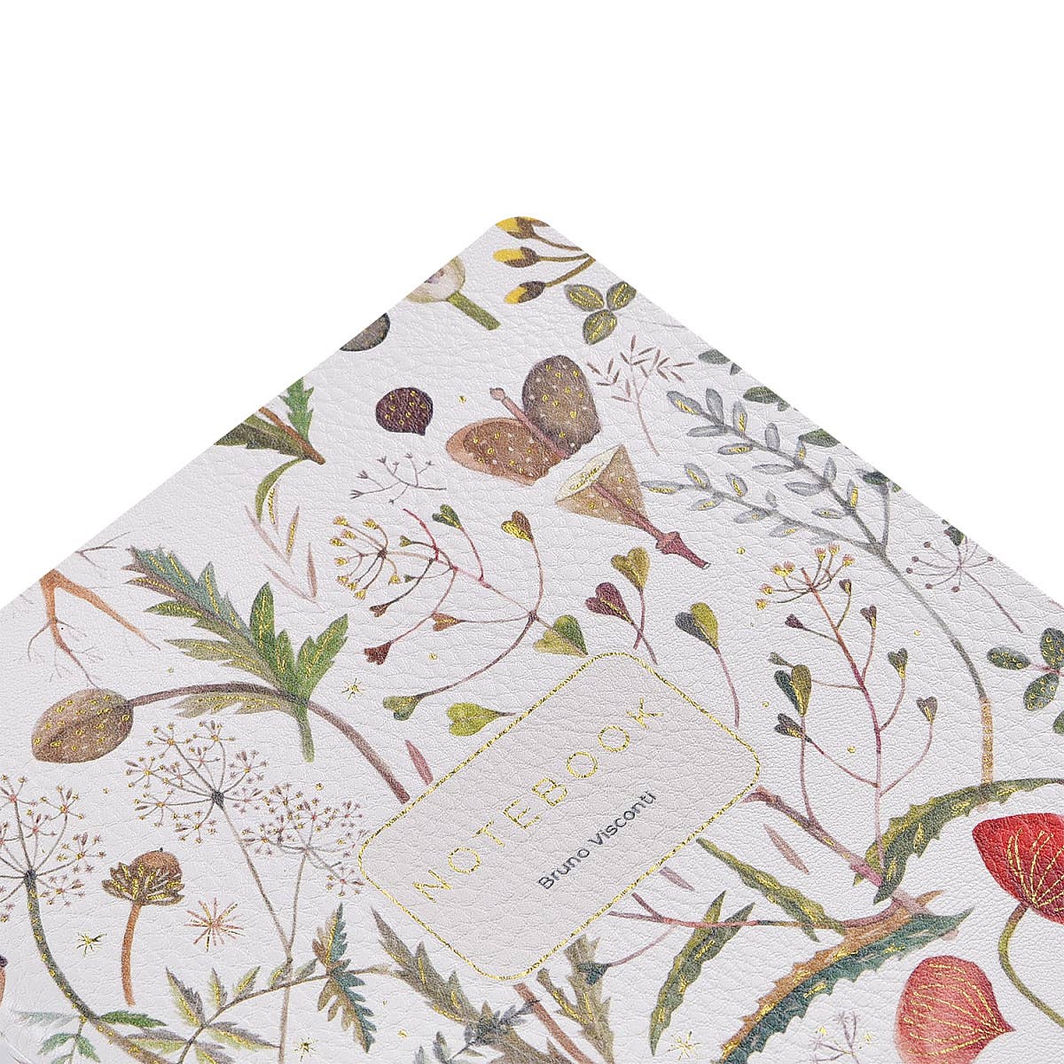Vegan Leather A5 Notebook - Greens and Flowers