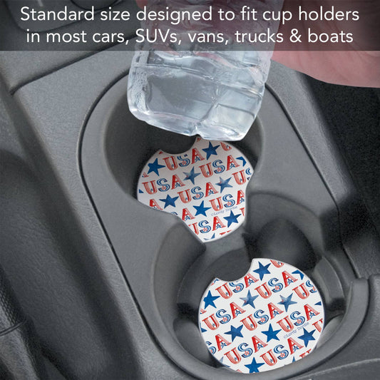 "USA Repeat" Absorbent Stone Car Coaster 1pk