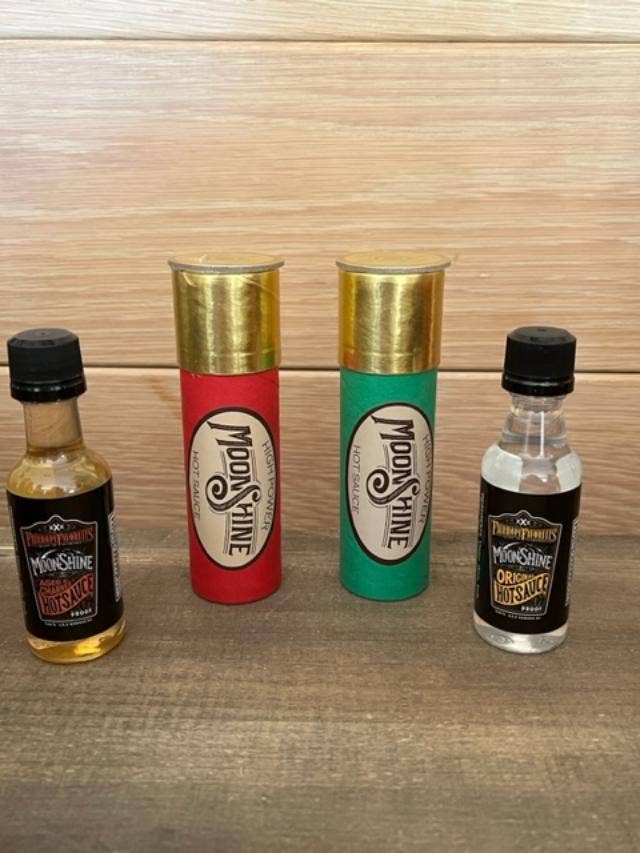 Large Shotgun Shells W/Original & Bourbon Mini Hot Sauce