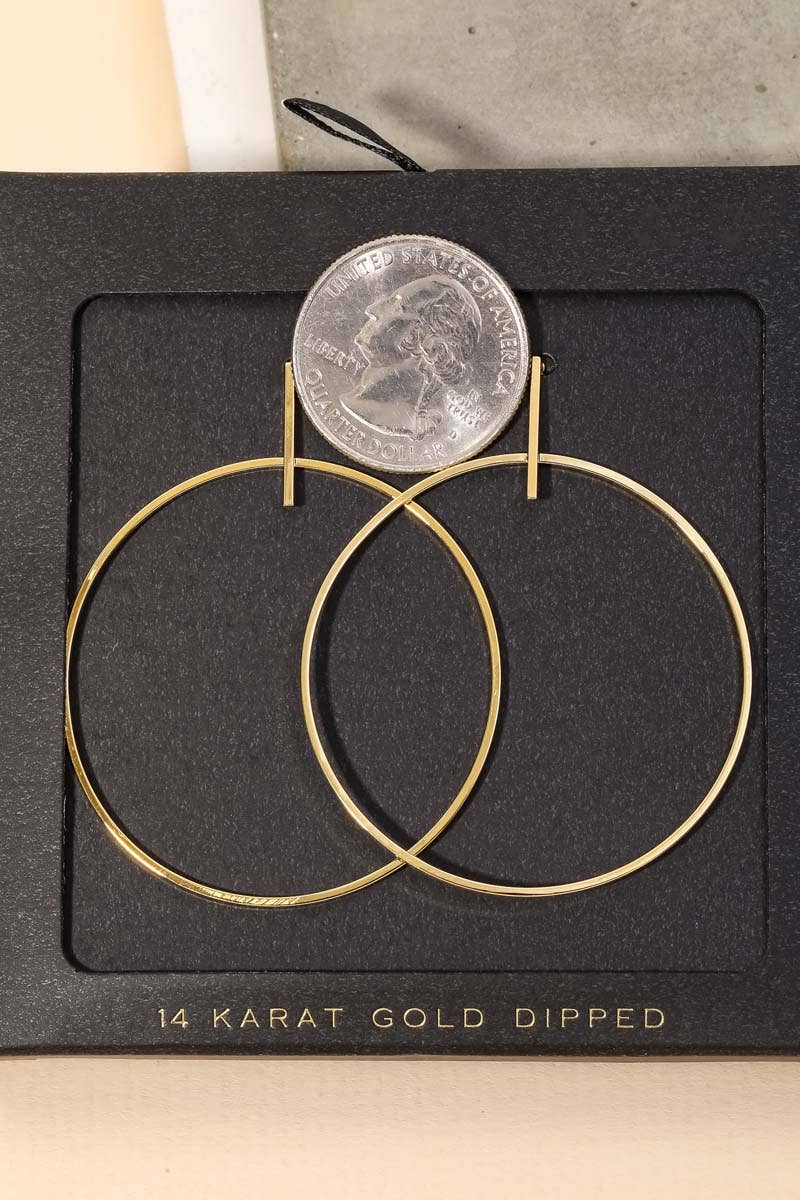 Gold Dipped Thin Hoop Drop Earring: GD