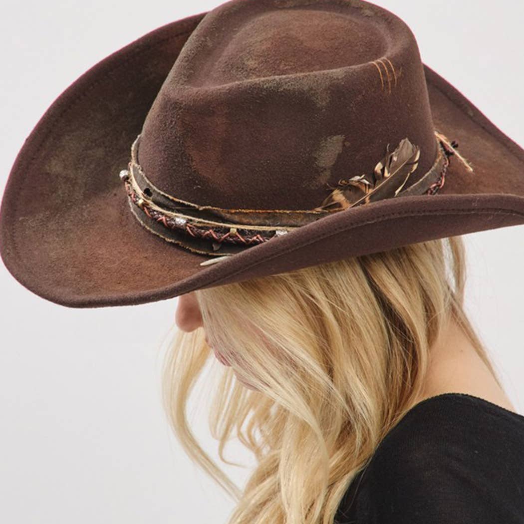 Vintage Versatile Shapeable Cowgirl & Fedora Hat: BR