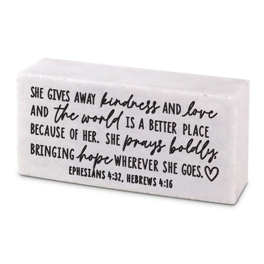 LCP Tabletop Block She Gives Away Kindness