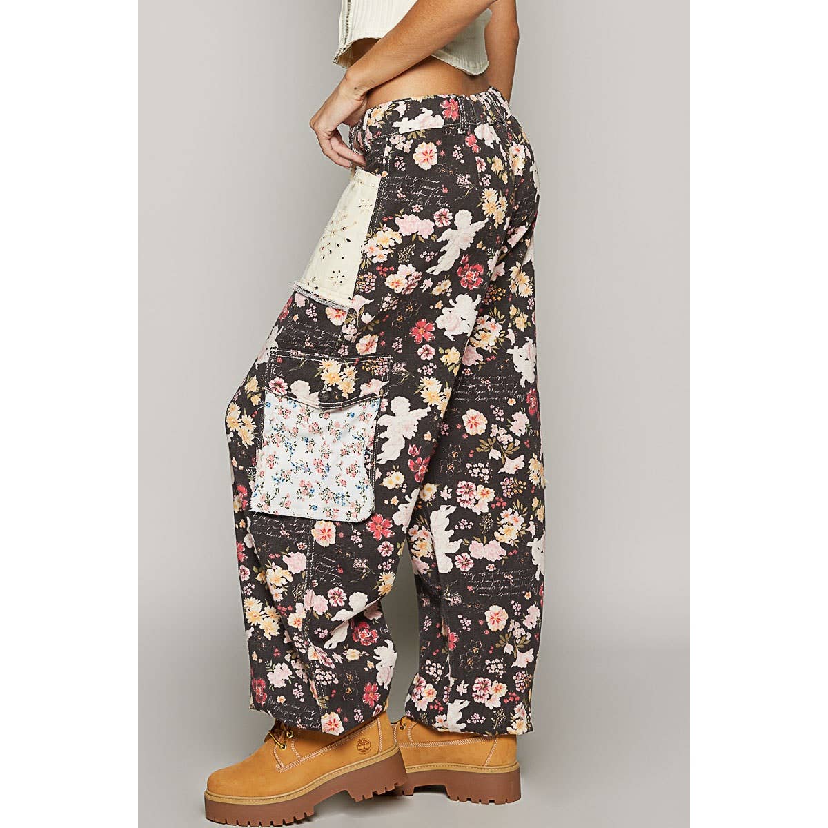 Floral cargo pants
