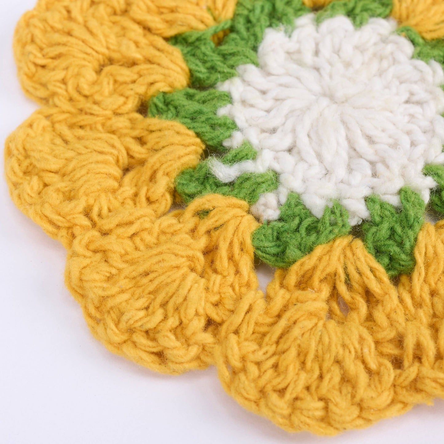 Crochet Daisy Coaster Set