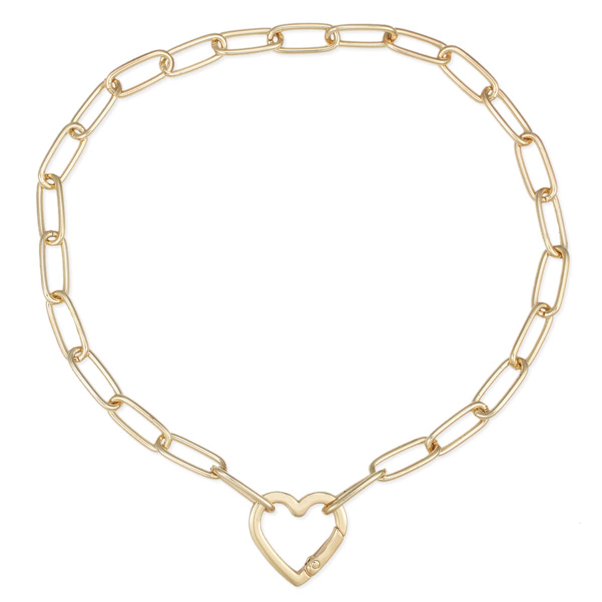 Locks of Love Gold Chain Heart Necklace