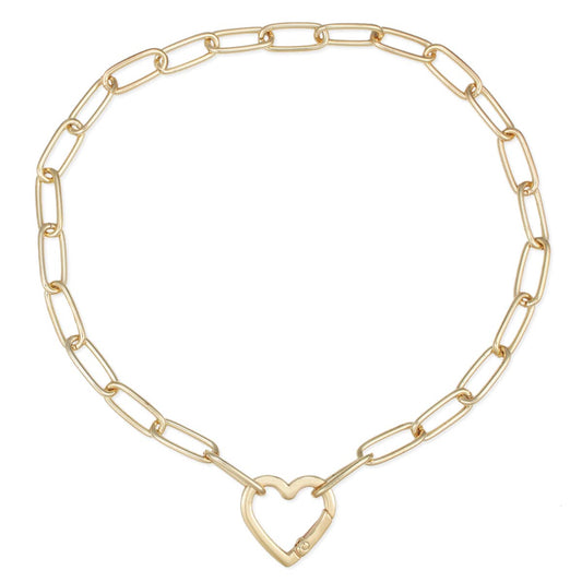 Locks of Love Gold Chain Heart Necklace