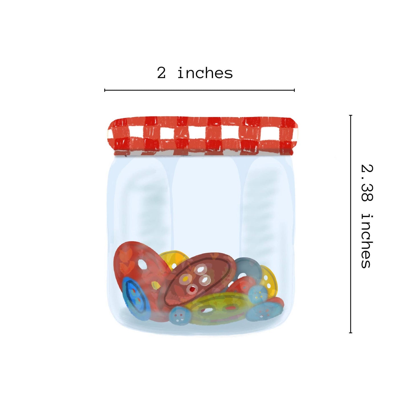 Sewing Vinyl Stickers, Jar Of Buttons, Quilting Sticker
