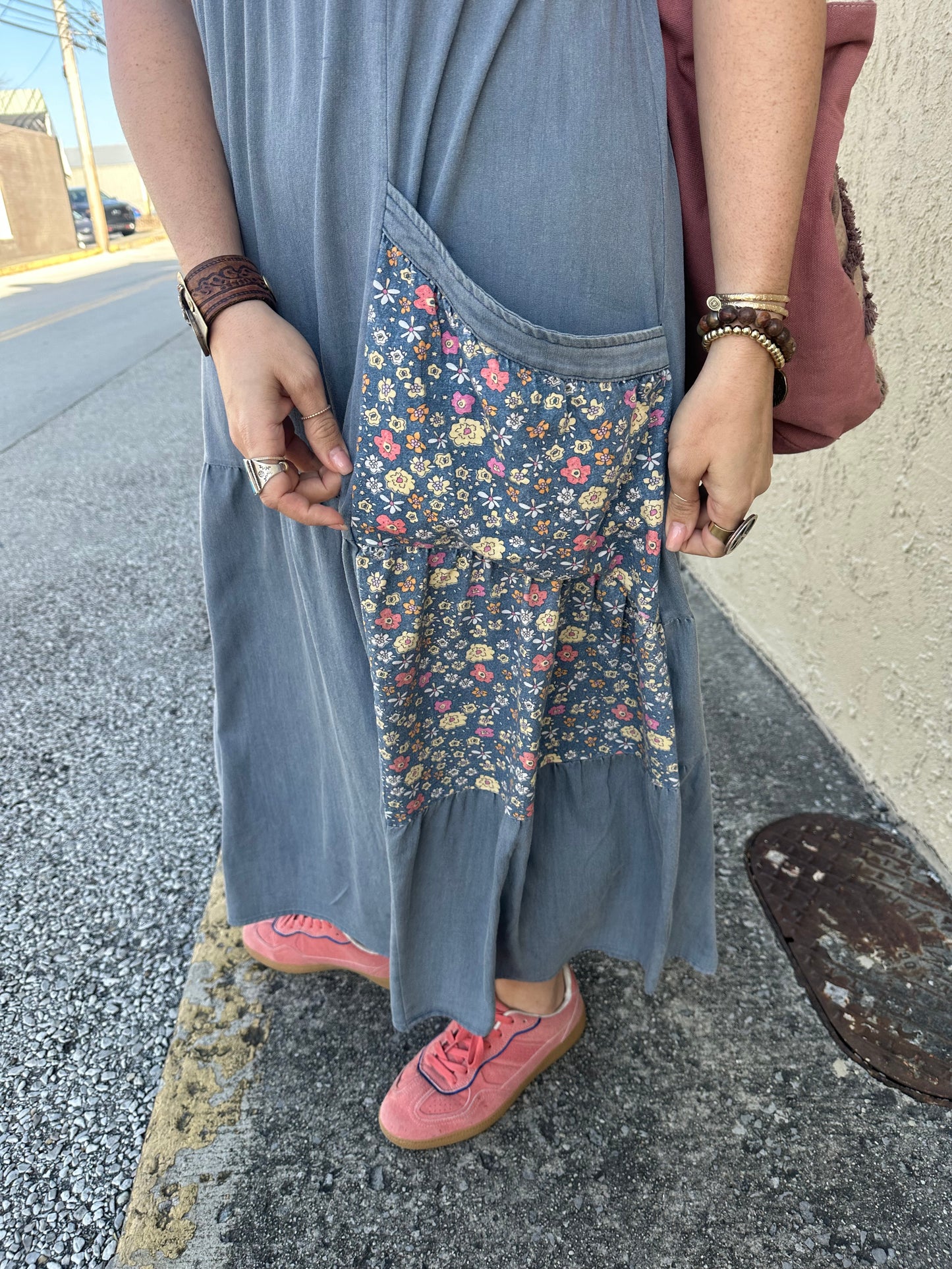 Floral Pocketed Dress