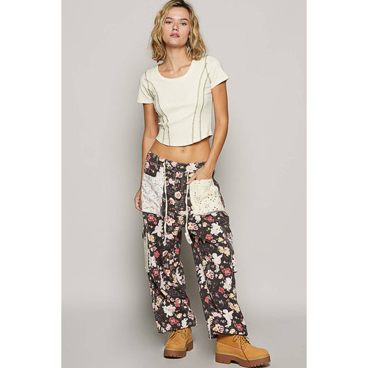 Floral cargo pants