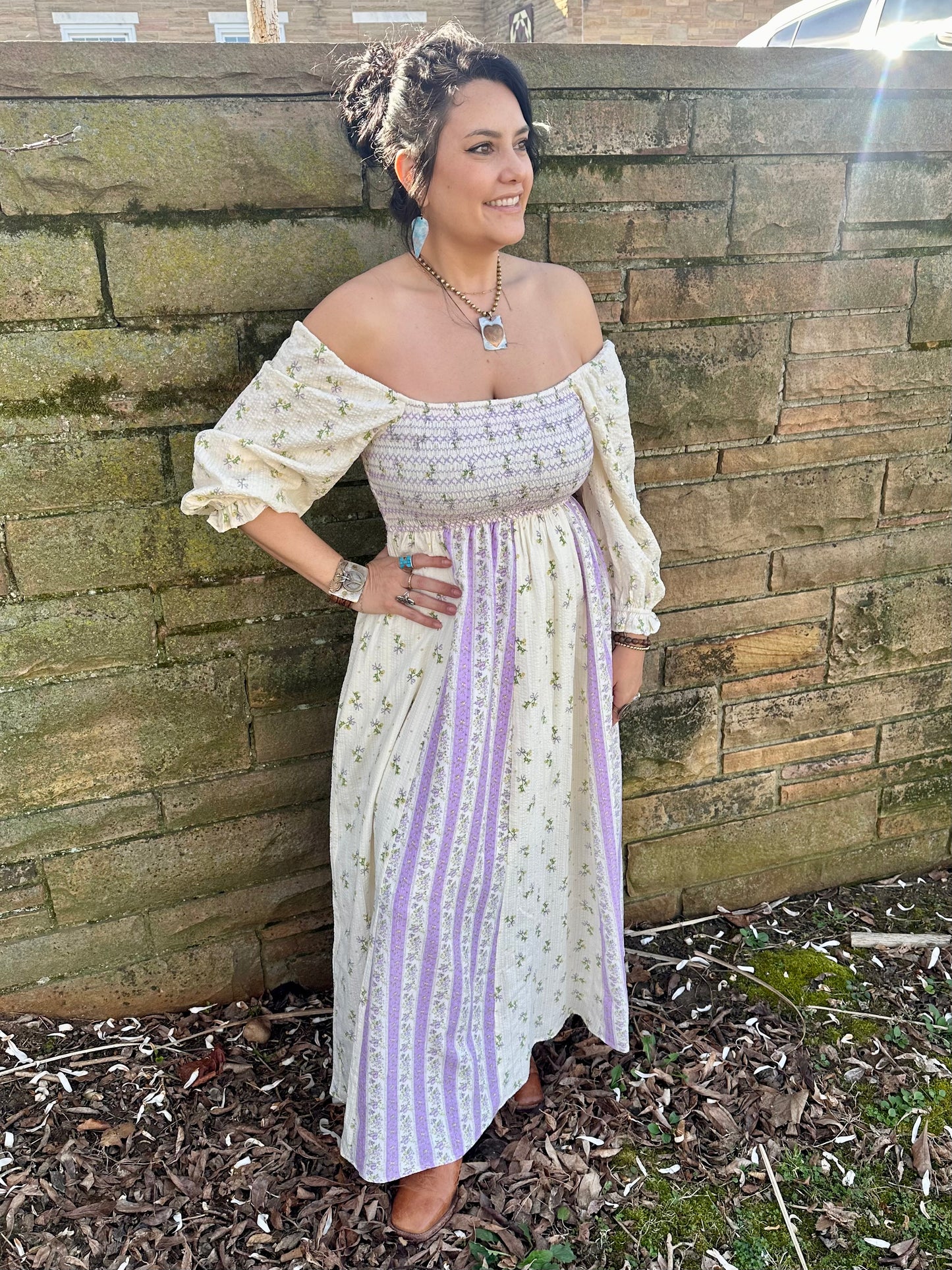 Floral Print Smocked Dress