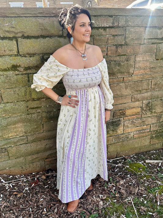 Floral Print Smocked Dress