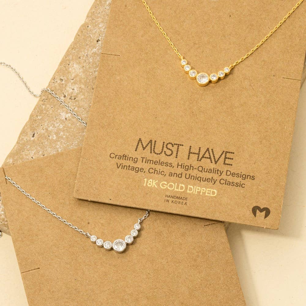 Elegant Jewel Link Charm Necklace: G