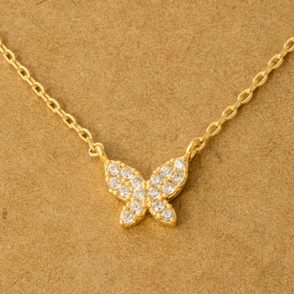 Mini Butterfly Charm Necklace: G