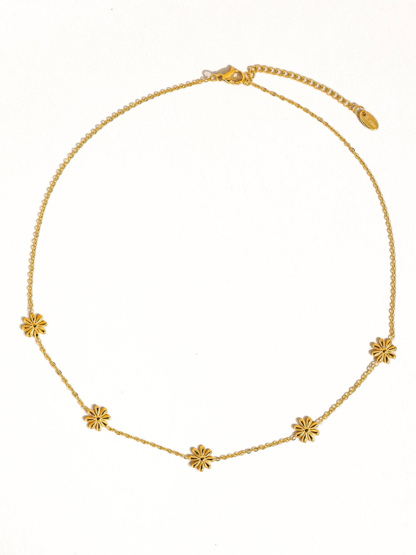 Sundown Non-Tarnish Festival Daisy Chain Necklace: Yellow Gold