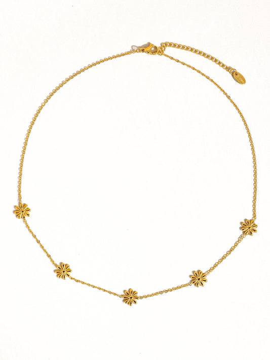 Sundown Non-Tarnish Festival Daisy Chain Necklace: Yellow Gold