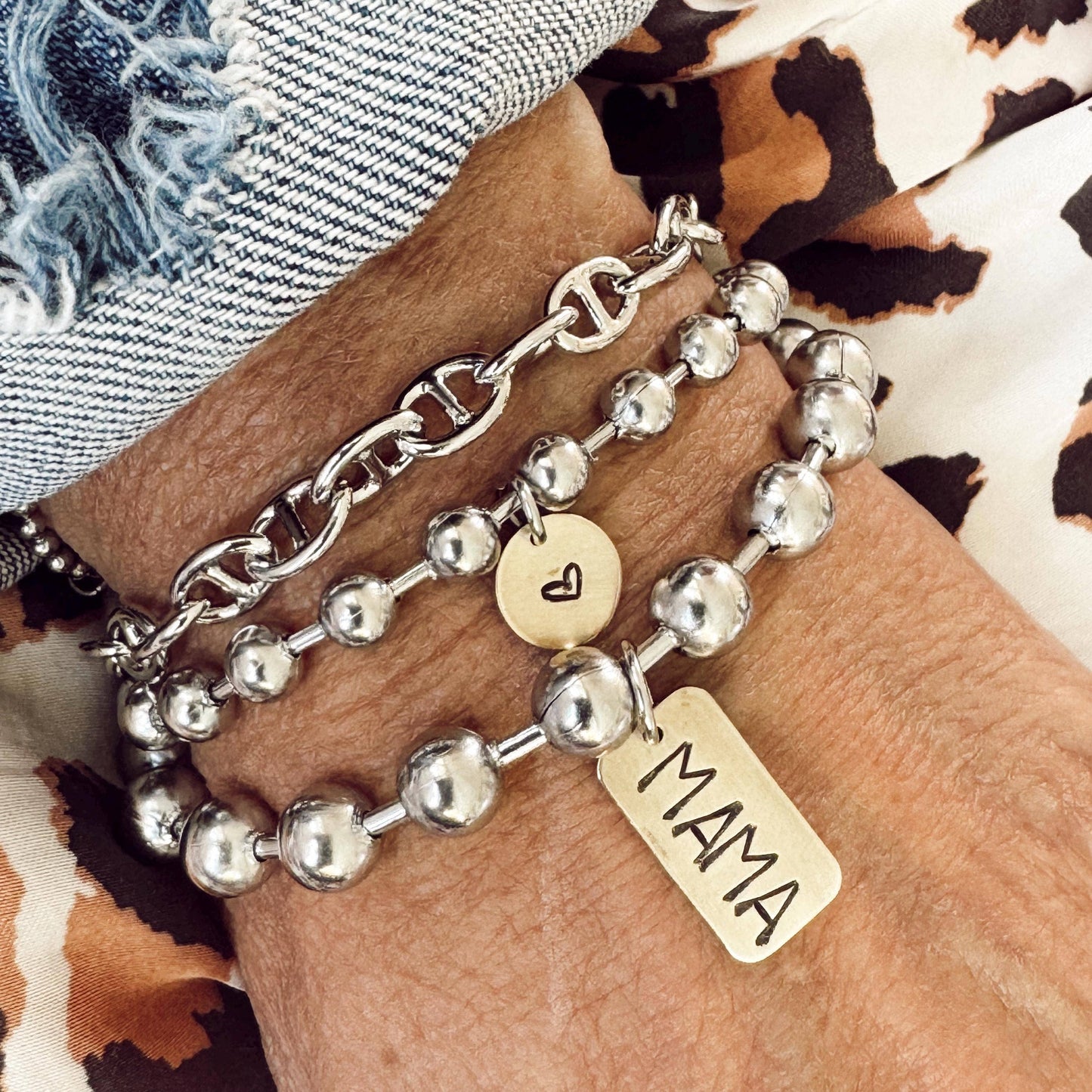 Hand Stamped Mama Tag Bracelet : 7