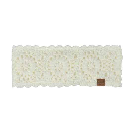 HWE0164 Crochet Head Wrap: Ivory