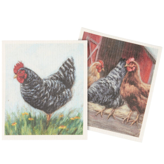 Chickens Swedish Dishcloth Set