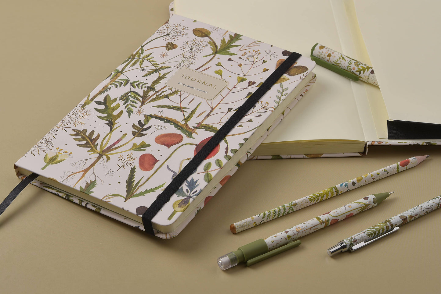 Hardcover Journal A5 - Greens and Flowers
