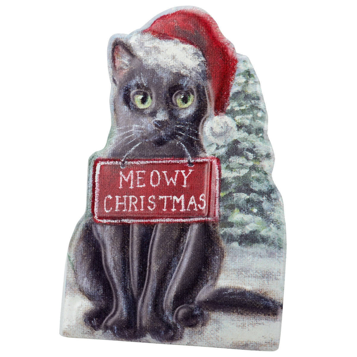 Black Cat Meowy Christmas Sitter